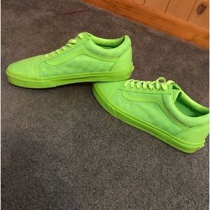 For sale I have a neon green pair of Vans shoes. They are in great condition.